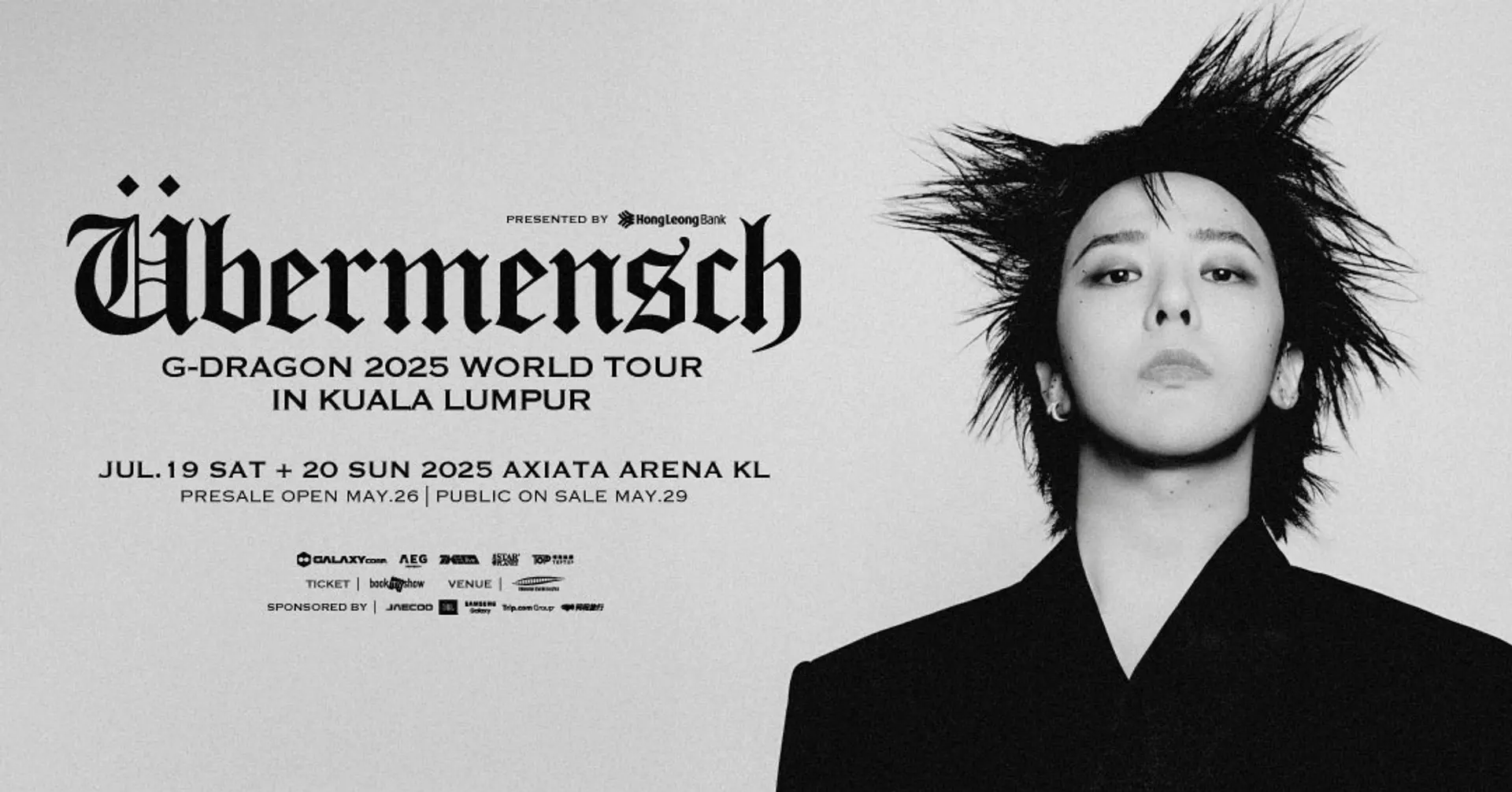 G-Dragon - 2025 WORLD TOUR [ÜBERMENSCH] IN KUALA LUMPUR event poster